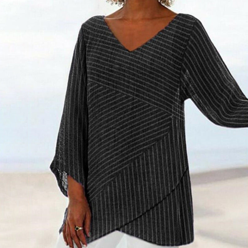 Nuria™ Top de Rayas Drapadas