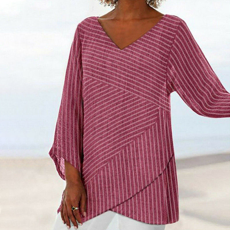 Nuria™ Top de Rayas Drapadas