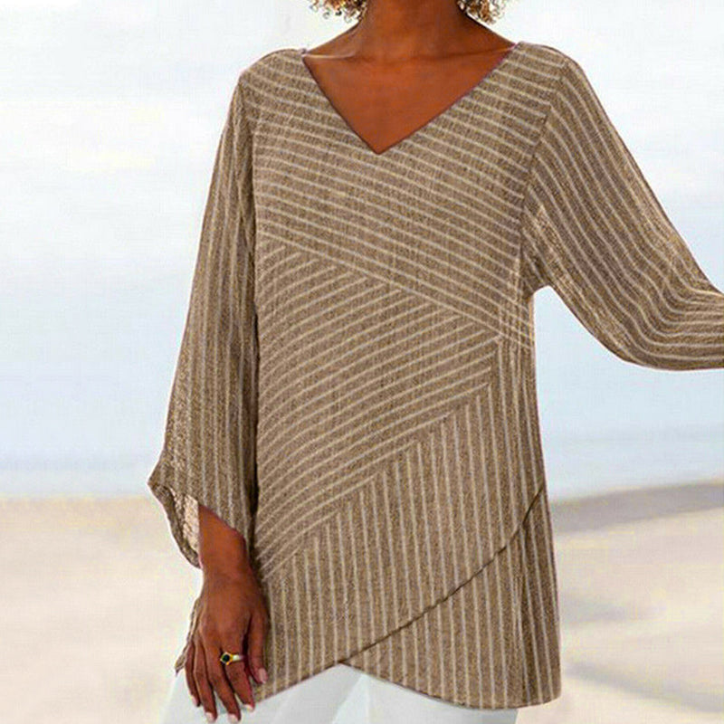 Nuria™ Top de Rayas Drapadas