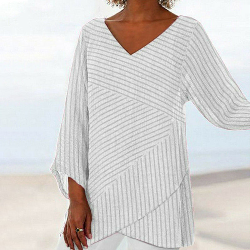 Nuria™ Top de Rayas Drapadas