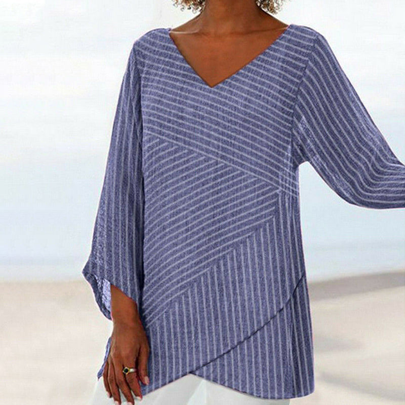 Nuria™ Top de Rayas Drapadas