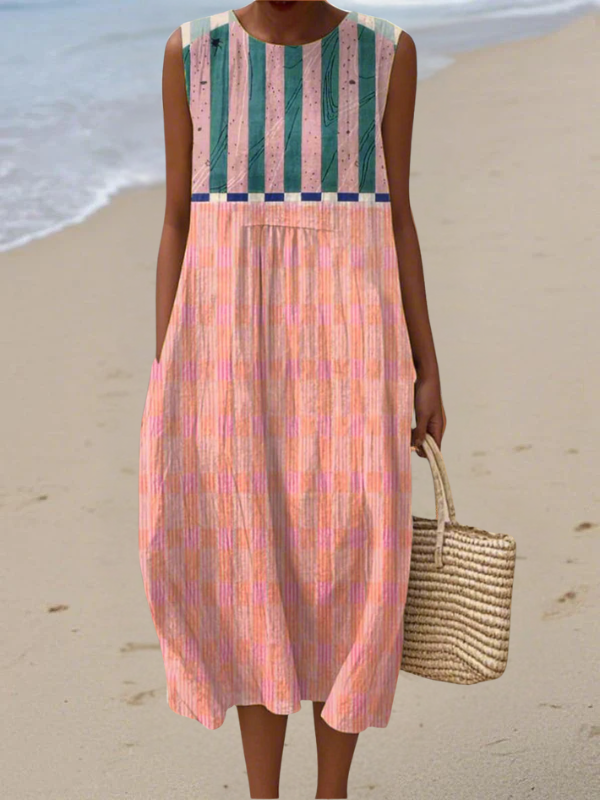 Vestido Midi Pastel a Rayas Teresa™
