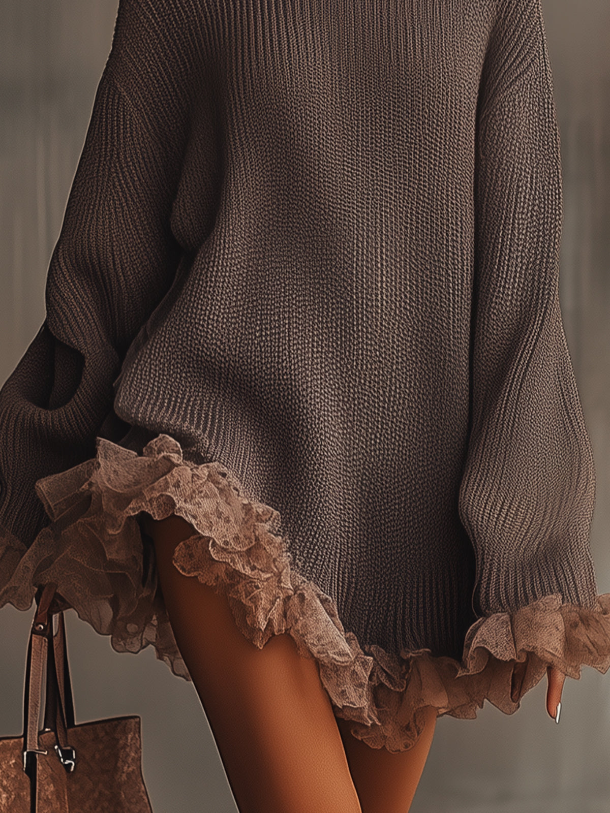 Vestido jersey con volantes - suave, cálido y romántico.