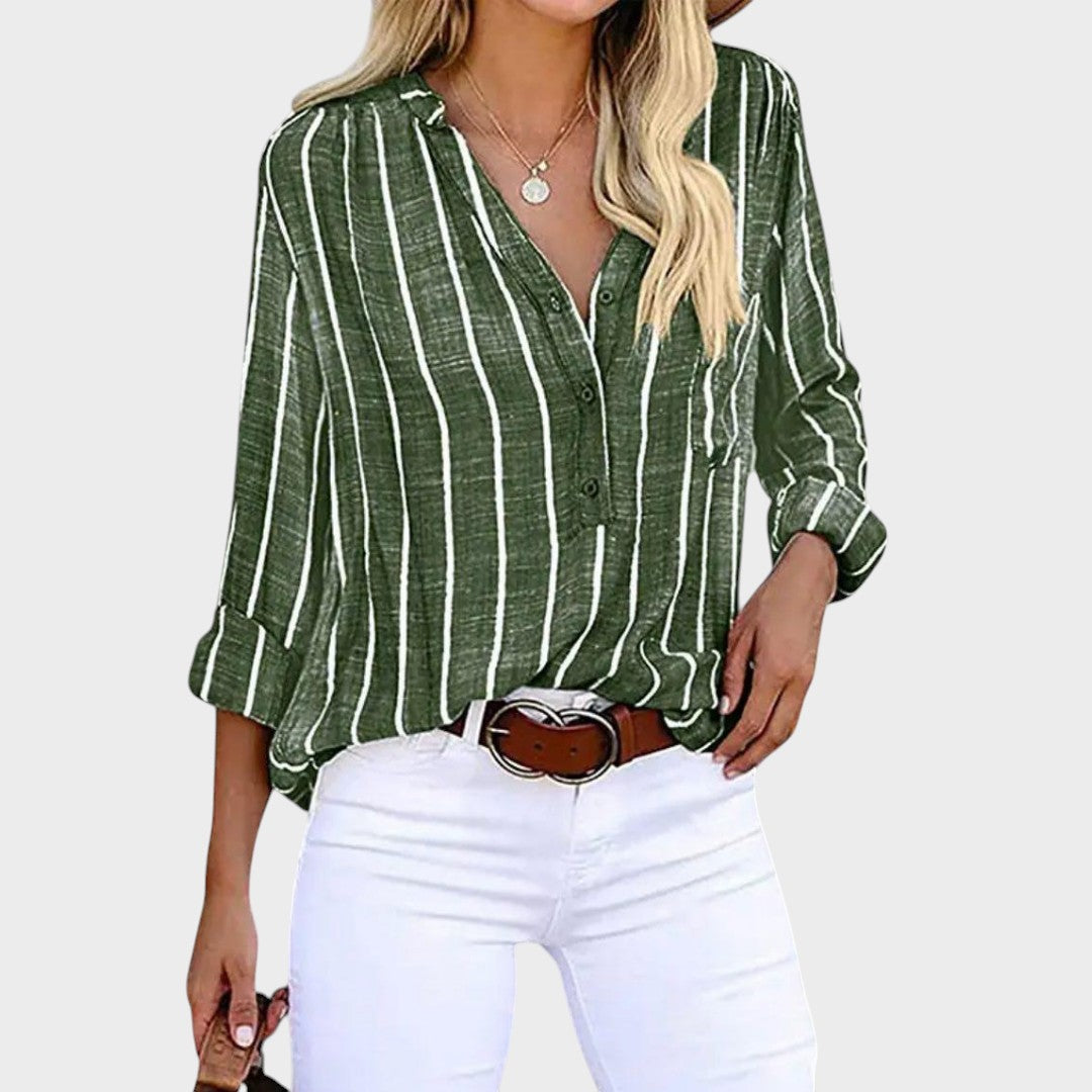 Débora - Blusa artesanal com riscas