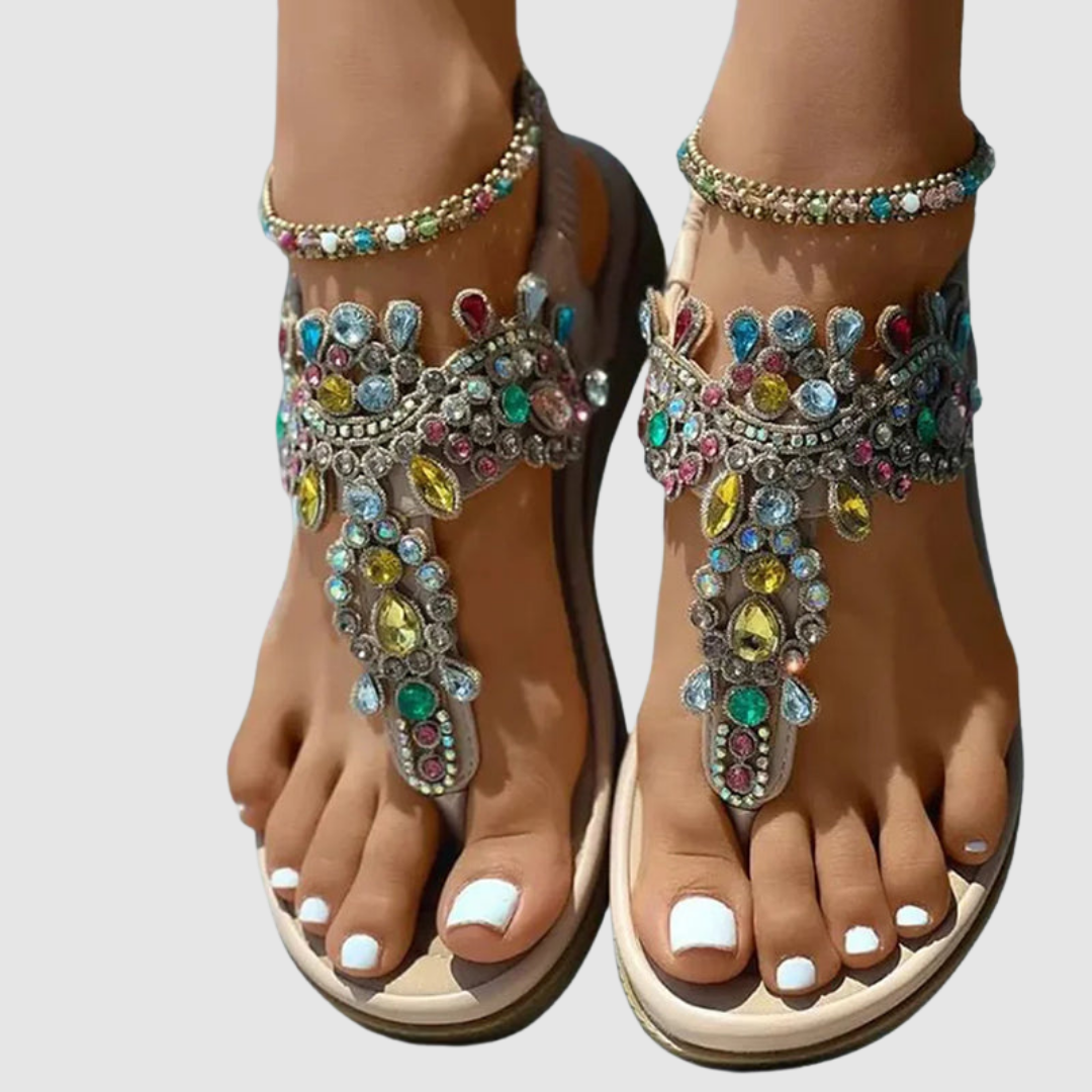 Sandales Décontractées Ornées De Strass