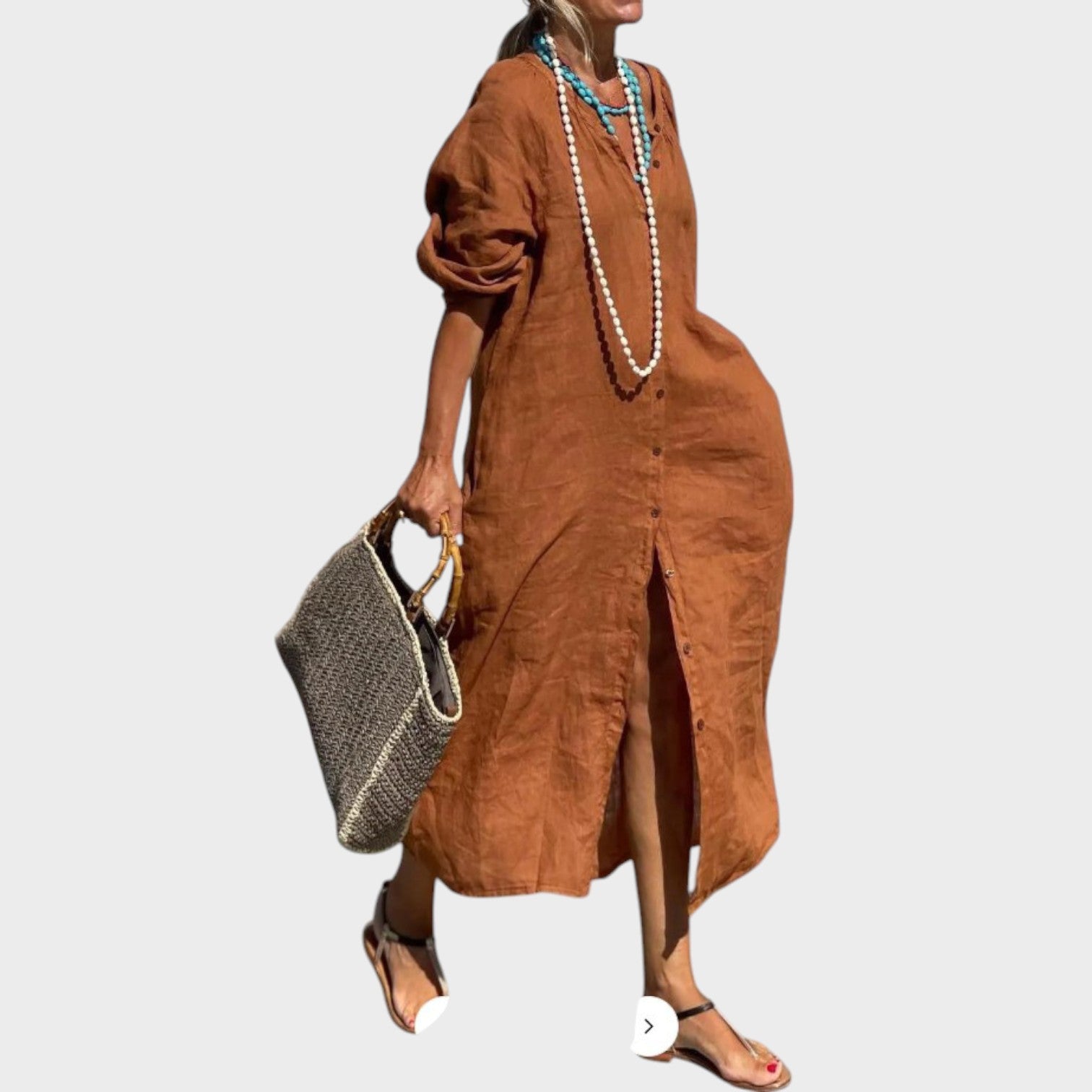 Vera - Vestido de linho de algodão