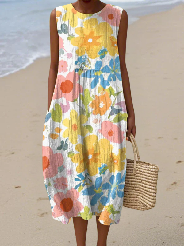 Laura™ Vestido Midi Floral Pastel