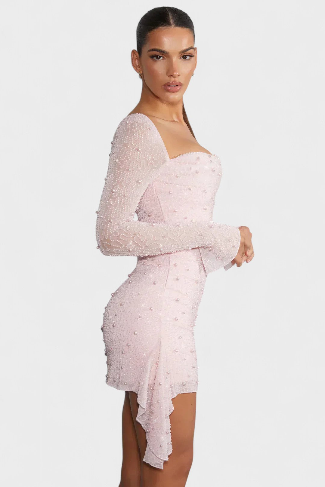 Sónia - Vestido Mini com Brilho e Decote