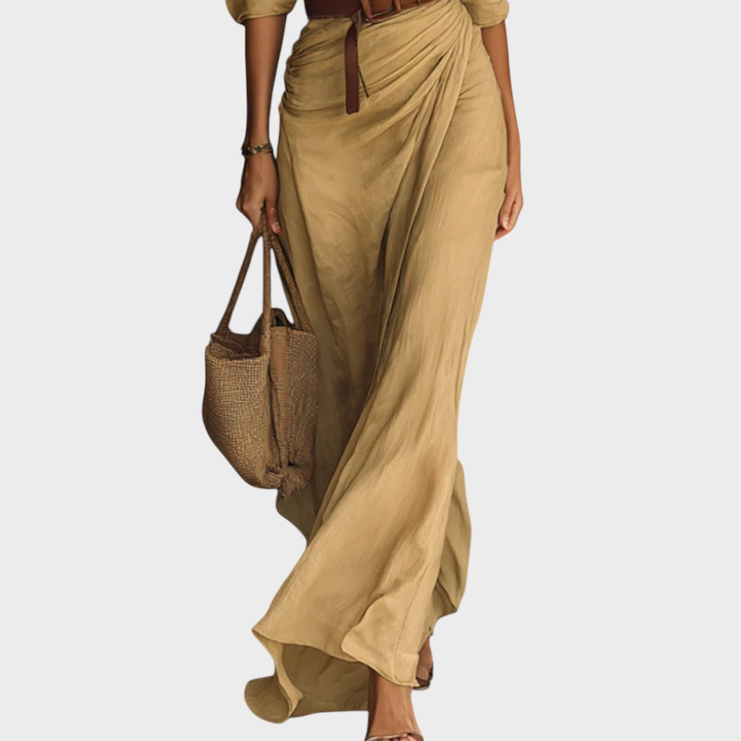 Julia - Vestido maxi justo de manga comprida