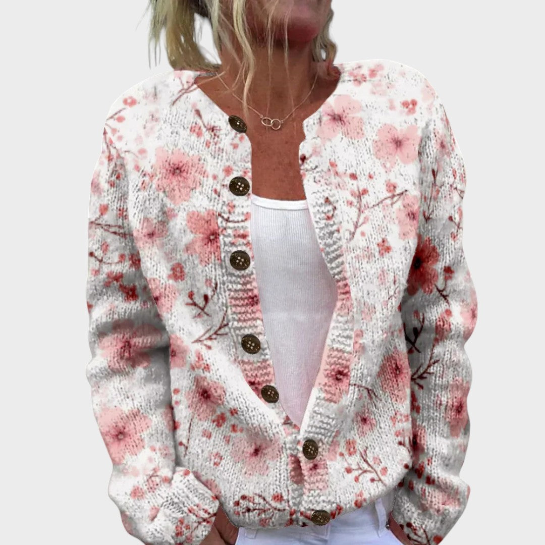 Sofia - Cardigan Floral de Outono