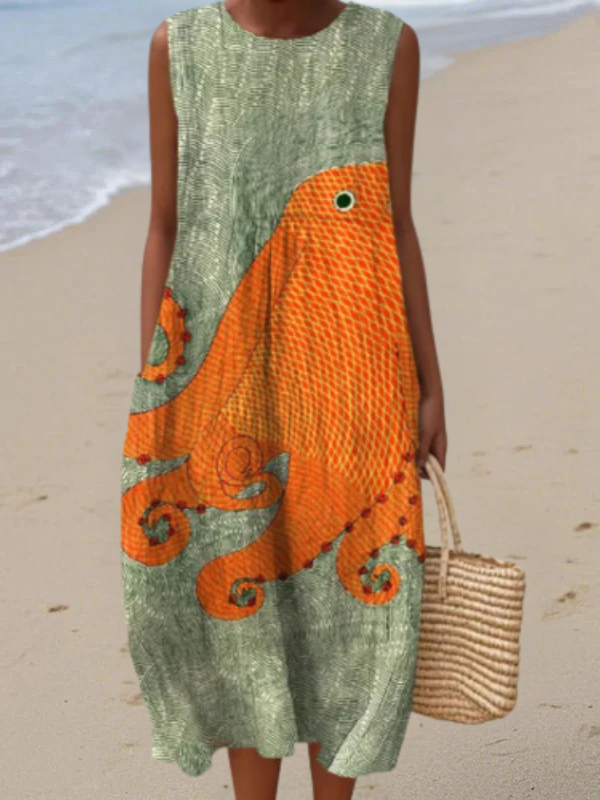 Adela™ Vestido Midi Oceánico