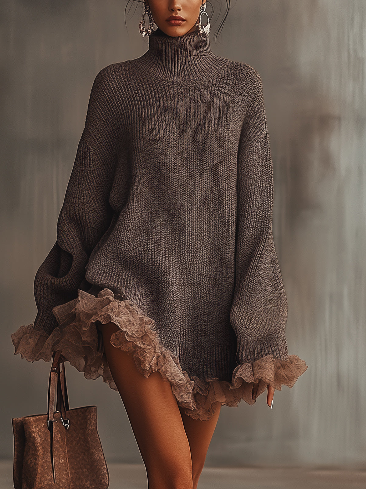 Vestido jersey con volantes - suave, cálido y romántico.