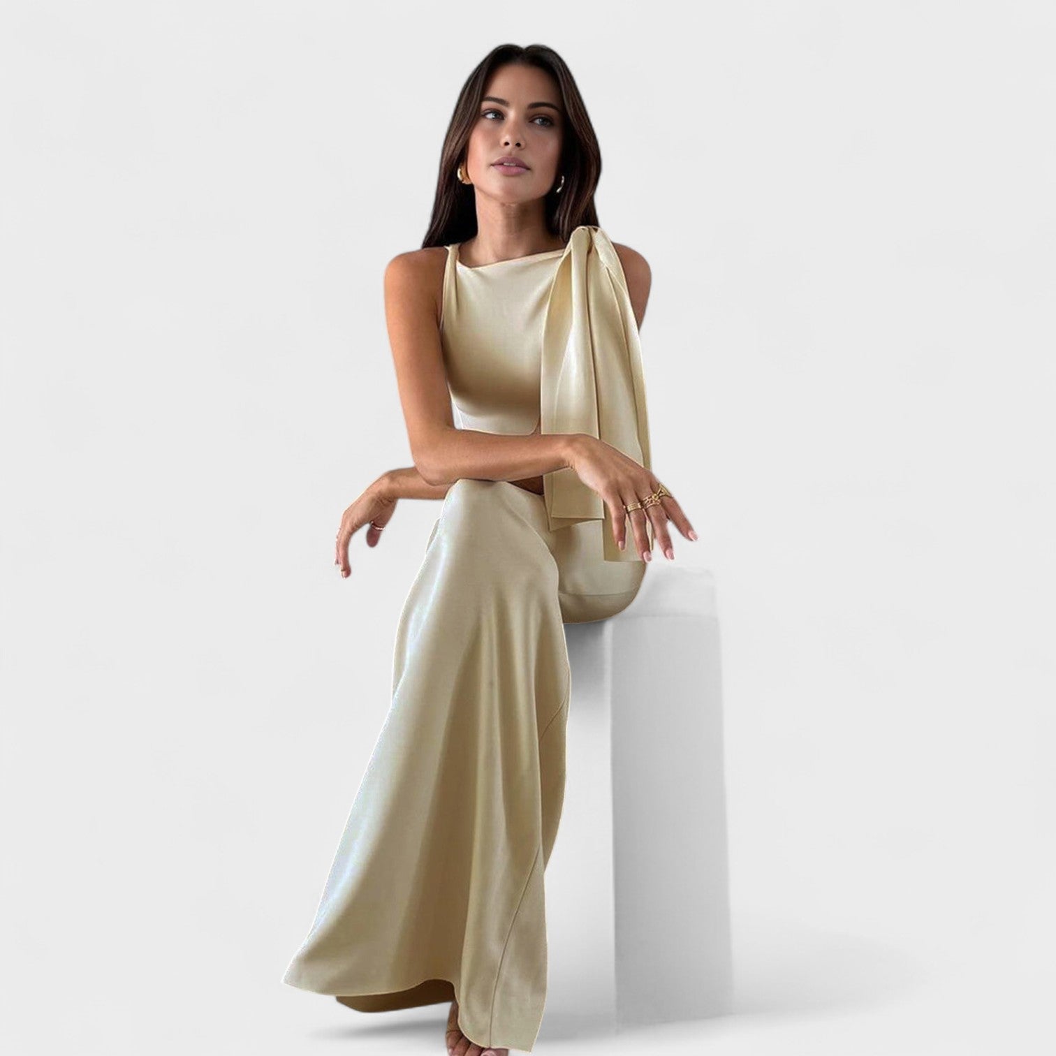Isadora – Vestido Longo de Cetim