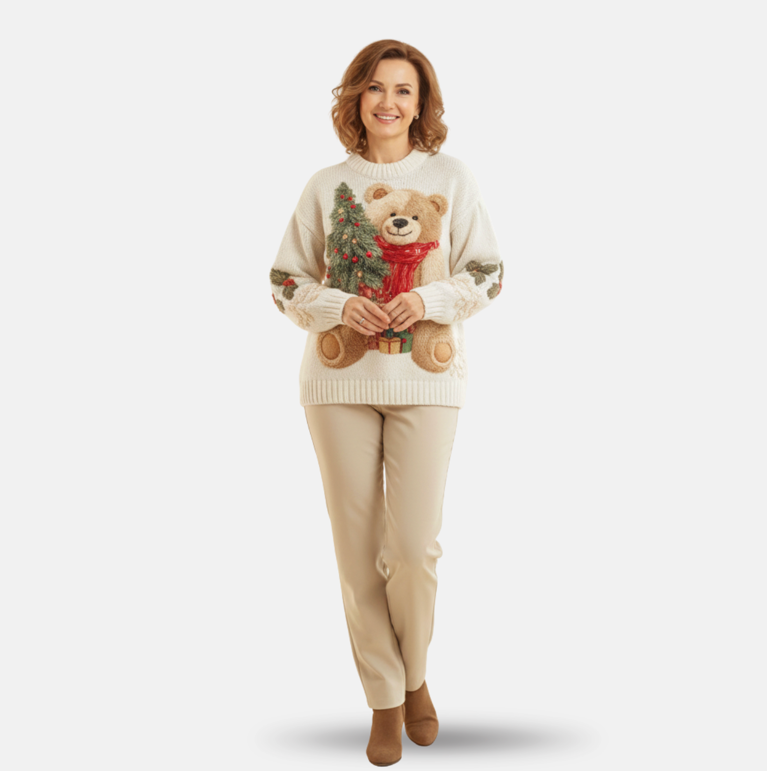 HOLLY | JERSEY NAVIDEÑO DE PUNTO CON OSITO EN 3D