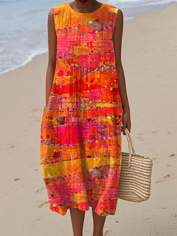 Jimena™ Vestido Midi Atardecer