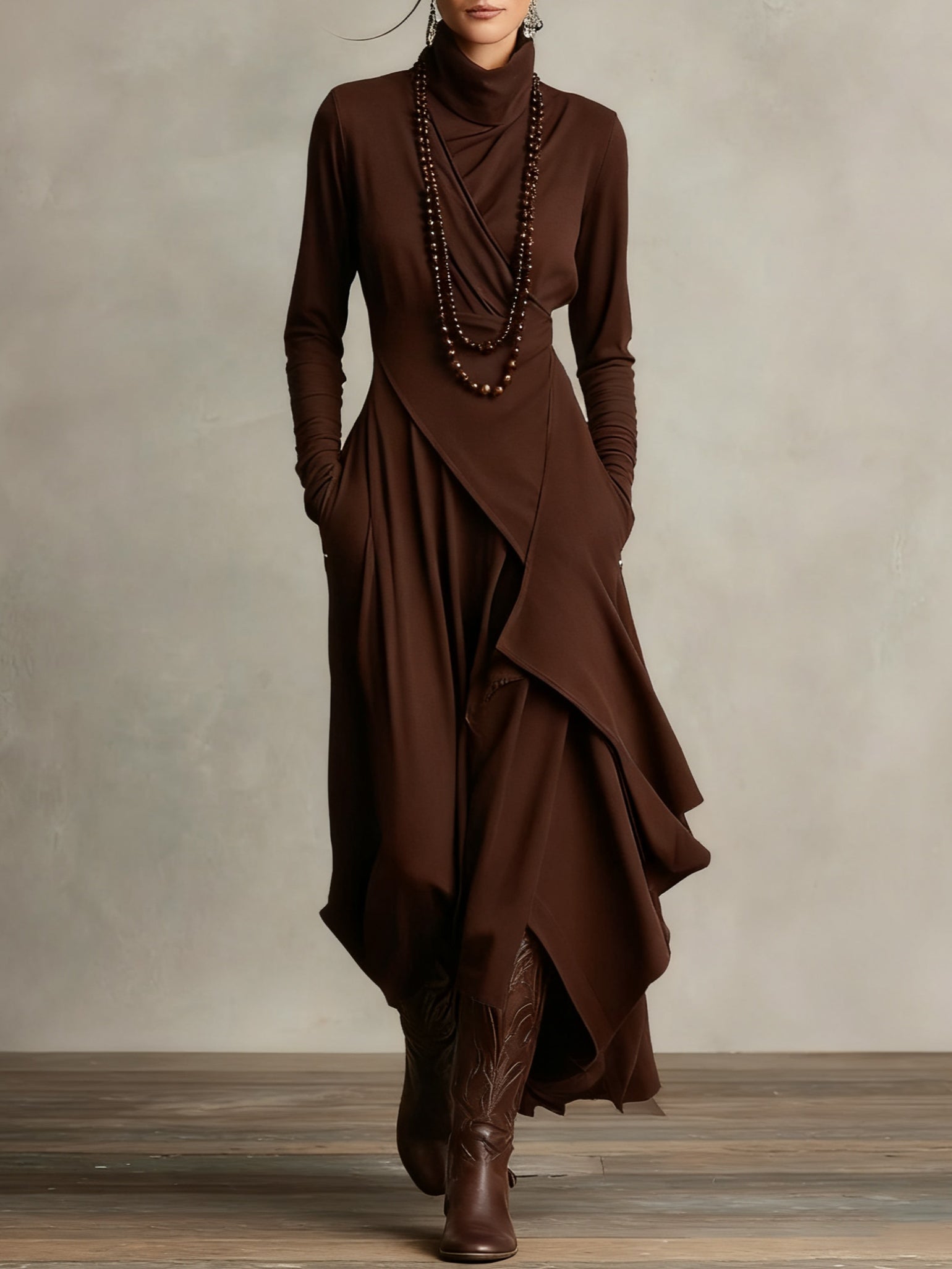 Catalina | Vestido Maxi de Cuello Alto