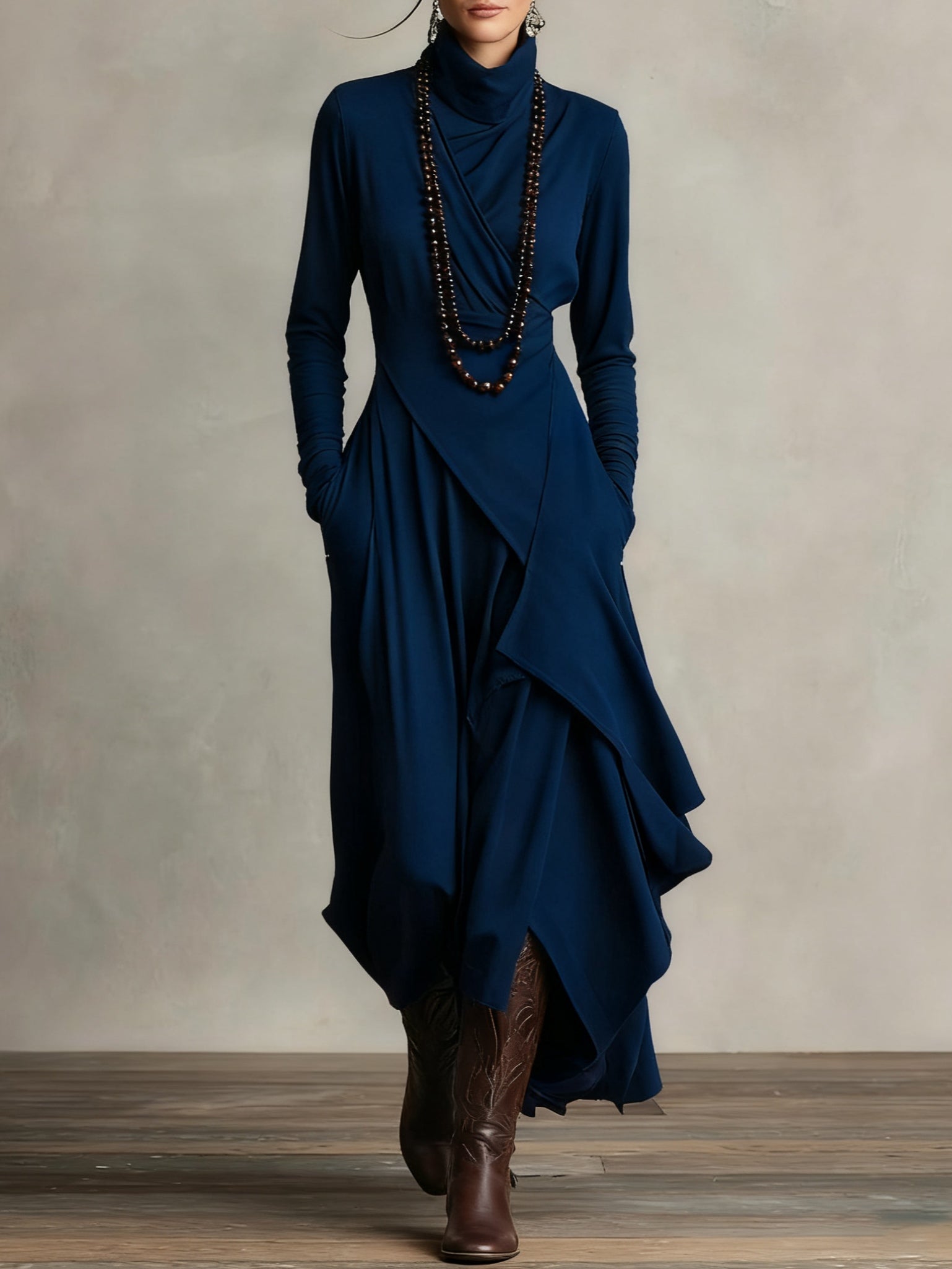 Catalina | Vestido Maxi de Cuello Alto