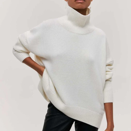Amélie - Jersey oversize de algodón con cuello vuelto hacia abajo