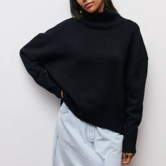 Amélie - Jersey oversize de algodón con cuello vuelto hacia abajo