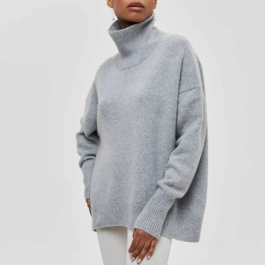 Amélie - Jersey oversize de algodón con cuello vuelto hacia abajo