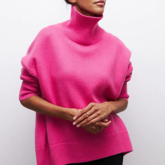 Amélie - Jersey oversize de algodón con cuello vuelto hacia abajo