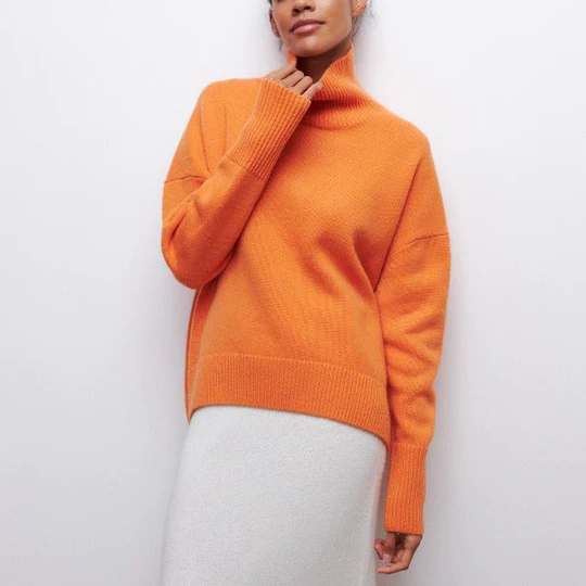 Amélie - Jersey oversize de algodón con cuello vuelto hacia abajo