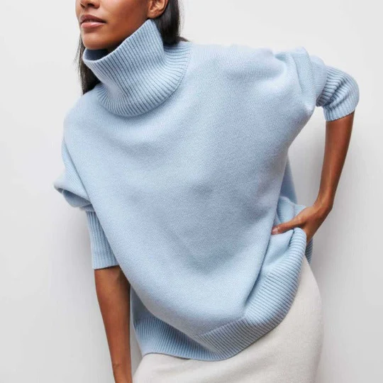 Amélie - Jersey oversize de algodón con cuello vuelto hacia abajo