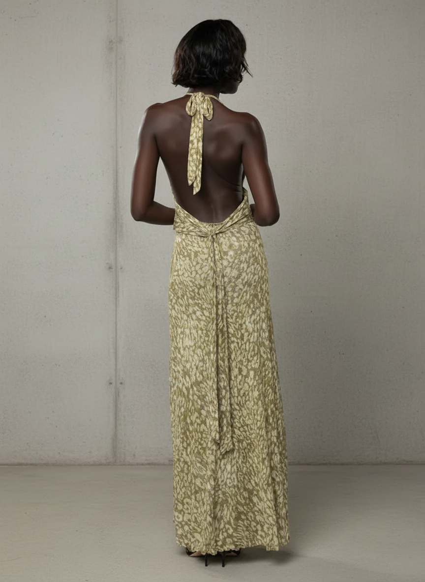 Ximena · Vestido maxi con lazo en la espalda