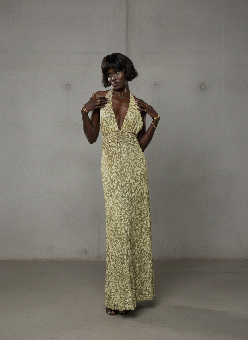 Ximena · Vestido maxi con lazo en la espalda