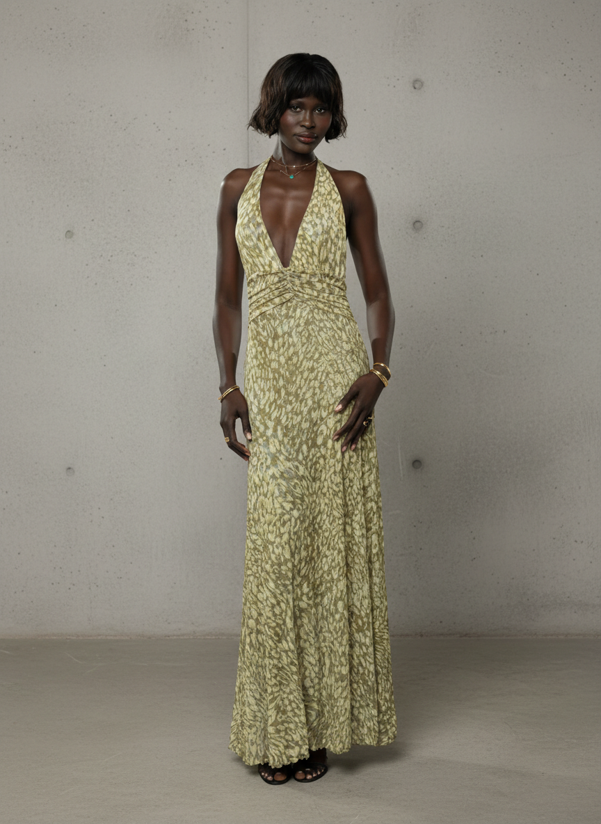 Ximena · Vestido maxi con lazo en la espalda
